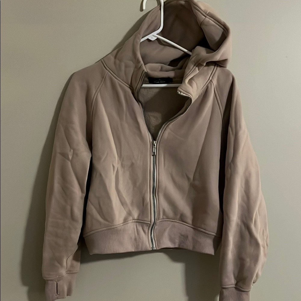 Women's Tan Zip-Up Hoodie